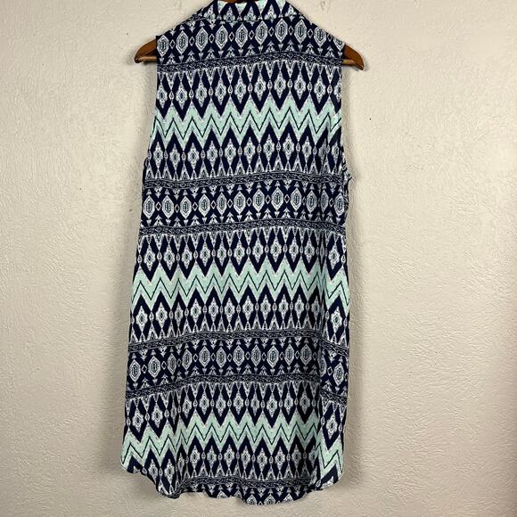 NEW! Zac & Rachel Hi Lo Button Up Shirt Geo Print Blouse - XL - Picture 4 of 5